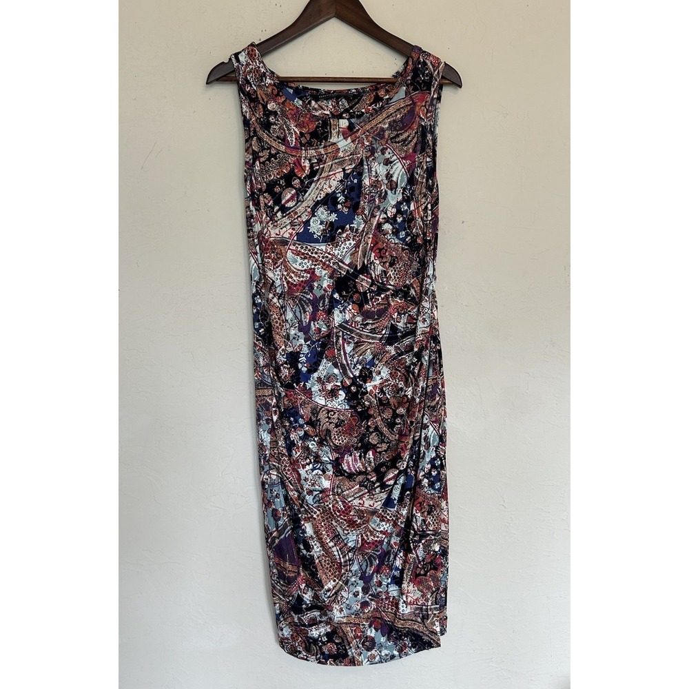 Peruvian‎ Connection Midi Dress M Colorful Print Classic Stretch